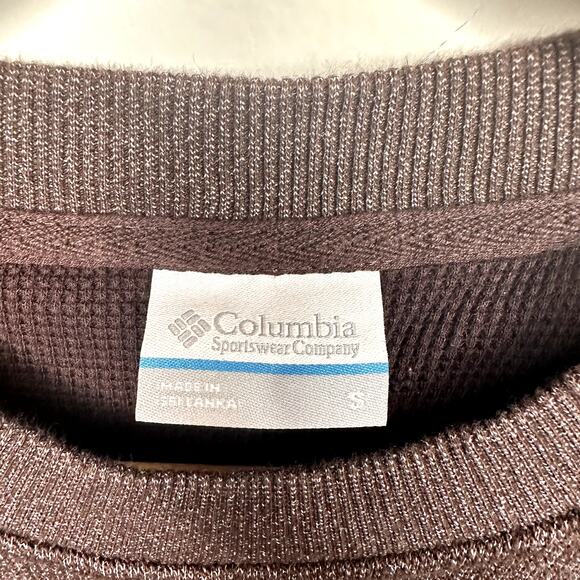 Columbia Brown Sweatshirt Crewneck Long Sleeve Cotton Blend Size S - Picture 6 of 6
